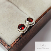 Garnet Stud Earring, Handmade Jewelry, 925 Sterling Silver Earring Stud, Garnet Gemstone Wedding Earring, Birthday Gift, Gift For Her, Gift
